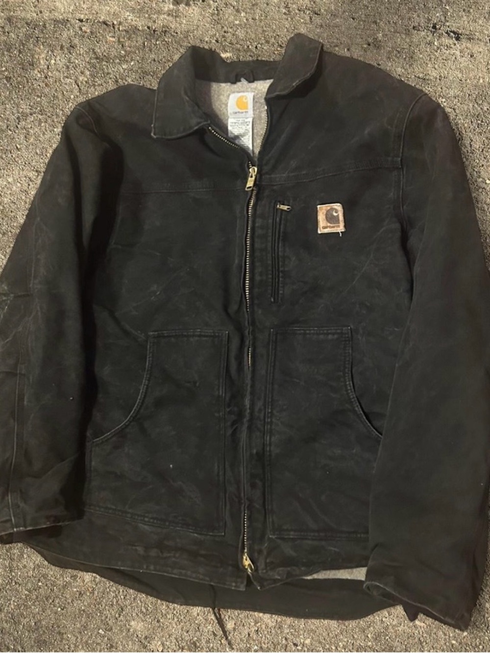 Vintage Y2K Black Carhartt Detroit Jacket C81 Size X-Large